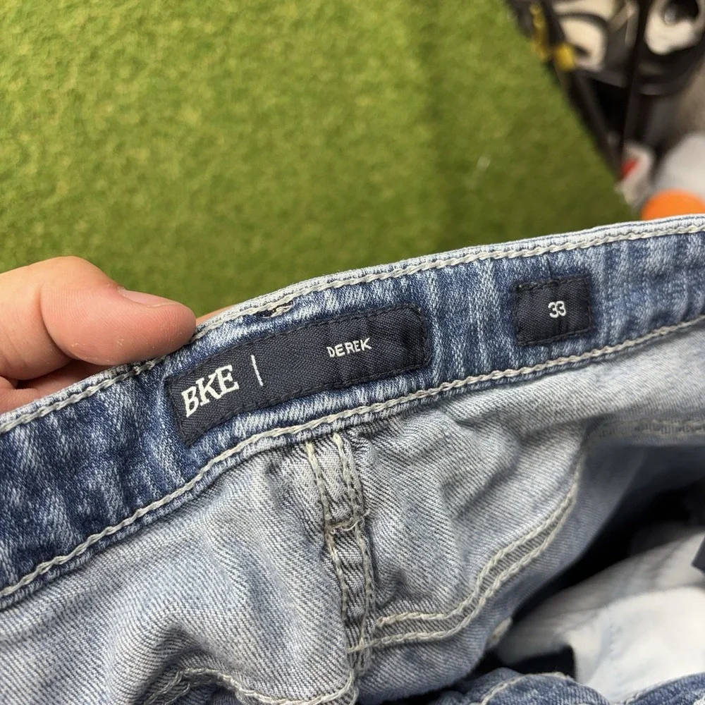 BKE Denim Shorts Mens 33 Light Blue Derek Cut Off Hemmed